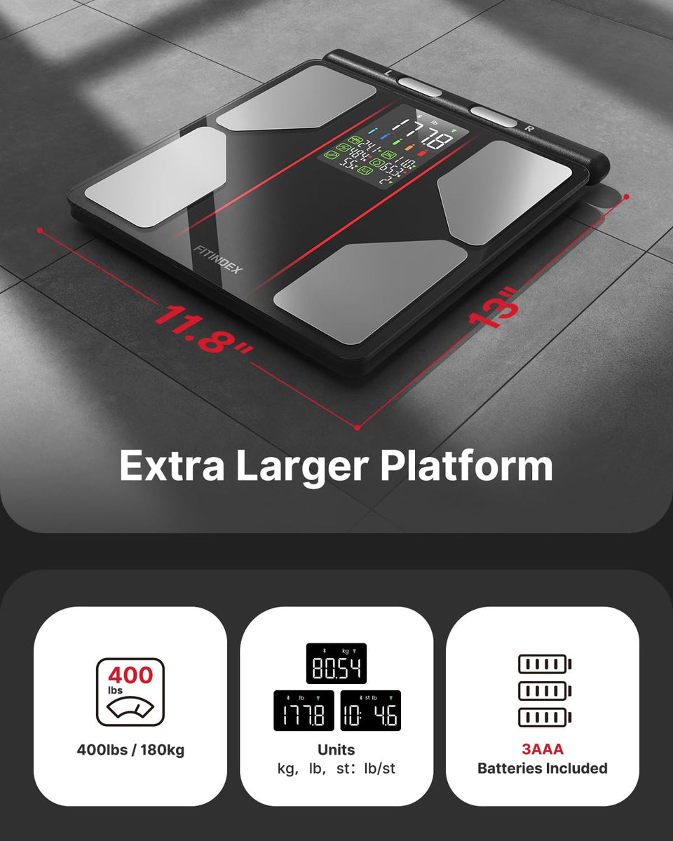 FITINDEX Smart Scale for Body Weight, [2026 Upgraded], Body Compositio ...