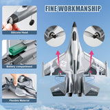 QuirkyGlee Rc Plane F-22, Stealth Raptor Remote Control Airplane 3 Channel Stunt Fighter with 3 Modes Xpilot Stabilization System Easy Fly for Beginners, Aircraft Toy Gift for Adults