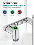 Lefton Rotatable Bathroom Faucet with Built-in Filter, Single Hole Sink Faucet with Temperature Display in Fahrenheit, 2 Water Modes