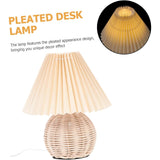 JUAKSQZYI Table lamp Pleated Night Light Table Lamp Led Bedside Lamp Desk Light with Warm Glow USB Powered for Bedroom Living Room Office Decor