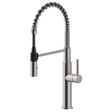 Kitchen Faucet with Pull Down Sprayer - Commercial High Arc Stainless Steel Kitchen Sink Faucet, Single Handle Kitchen Faucets for RV Bar Laundry Farmhouse Camper Outdoor Brushed Silver
