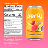 PERFY Nootropic Calm Soft Soda Drink Variety Pack | 4 Flavors: Dr. Perfy, Blood Orange Yuzu, Tropical Citrus, Fruit Punch (12oz Cans) | L-Theanine + Turmeric | Low Sugar, Stevia & Monk Fruit | Keto Friendly | (12-Pack, 144 fl oz)