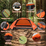 camppal 1 Person Tent for Camping Hiking Mountain Hunting Backpacking Tents 4 Season Resistance to Windproof Rainproof and Waterproof