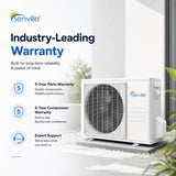 Senville LETO Series Mini Split Air Conditioner Heat Pump, 9000 BTU 110/120V, Inverter, Works with Alexa, SEER2 21.5, White