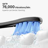 Oclean Electric Toothbrush for Adults, 150 Days Battery Life Electric Toothbrush, USB Rechargeable Sonic Travel Toothbrush with 6 Brush Heads & Travel Case, 5 Modes and Smart Timer