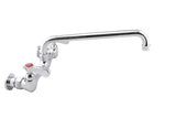 AA Faucet 8" Wall Mount Commercial Compartment Sink Faucet with 16" Swivel Spout for Restaurant Kitchen, NSF Approved