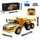 ZRYYWAN 1/20 Large 23IN Electric Remote Control Dump Truck A40G, 2.4G Simulated Acoustic-Optical RC Engineering Vehicle Model Transport Vehicle, 6-Wheel Lifting Bucket Construction Truck
