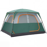 OLIXIS 6 Person Camping Tent, 81in Tall Waterproof Windproof Tent with Double Layer, Large Mesh Windows & Carry Bag, Quick Setup for Family Outdoor, Backpacking, Hiking, Green