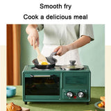 4 in 1 Breakfast Maker Station with Grill, Breakfast Machine with 8L Large Capacity Baking Area, Non-Stick Frying Pan, 1.2L Cooking Pot, Dual Temperature Control, Timing settings