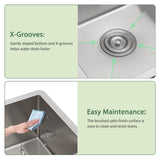 30 Inch Undermount Kitchen Sink - Couoko 30x18 Undermount Single Bowl Kitchen Sink 16 Gauge Stainless Steel Deep Handmade Round Corner Under Counter Kitchen Sink with Accessories