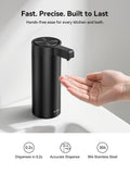 SUNLY Touchless Automatic Soap Dispenser – Clog-Free Pump, 0.2s Fast Sensor, USB-C Rechargeable, Smudge-Resistant Stainless Steel, Black