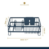 KitchenCraft Master Class Aluminium Anti-Rust Dish Drainer Rack - 42 x 30 x 13 cm (16.5 x 12 x 5 Inches