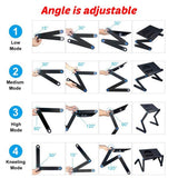 Adjustable Laptop Desk Stand Portable Laptop Table Cooling Fan Computer Notebook PC Holder with Mouse Pad