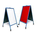 FixtureDisplays® Double-Sided Easel with Dry Erase & Magnetic Felt Surfaces A-Frame Art Board 19531-NF