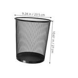 Parliky Black Iron Mesh Open-Frame Desk Trash Can for Office Use