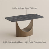 POVISON 63" Hobart Modern Dining Table for 4-6, Rectangle Matte Black