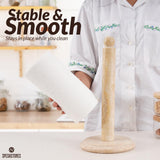 SPESHSTONES Travertine Paper Towel Holder 12.5 Inch Handmade Marble Freestanding Paper Towel Stand with Non-Slip Weighted Base for Kitchen & Bathroom Counter