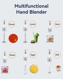 Immersion Blender Handheld 1000W 5 in 1 Corded Stick Hand Blender Kitchen with 12 Speed, BPA-Free, Mixing Beaker