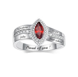 Oseew 2027 Class Ring for Men Women High School Graduation (White Gold)
