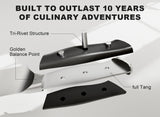 Livtek Knife Set with Block - Kitchen Knife Set German High-Carbon Stainless Steel with Built-in Sharpener - 15-Piece, Falcon Series.