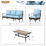 Sophia & William Metal Patio Furniture Set, 4 Pieces Outdoor Conversation