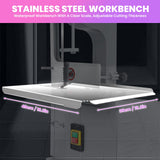 1500W Electric Bone Meat Cutter Machine, Bone Saw for Butchering Home Use and Commercial Use, Cutting Thickness 0.04-7.8'', Stainless Steel Work Table Bone Cutter Machine for Beef Pork Chicken Fish