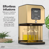 LEVO Lux - Premium Herbal Oil Infusion Machine - Botanical Extractor - Herb Dryer, Decarboxylator, & Oil Infuser - Gourmet Edible Infusion Maker - For Infused Gummies, Brownies & More - Gold LEVO