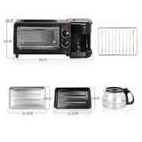3-In-1 Breakfast Station,Compact Toaster Oven Includes Coffee Maker, Non-Stick Griddle, Toaster Oven, Versatile Breakfast Maker for Apartments Kitchenettes