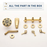 3 Handles Shower Faucet Set with Tub Spout Bathtub Shower Faucet Combo Set Shower System Complete Tub and Shower Trim Kit Brushed Gold Shower Set