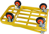 Carts with Wheels,Bright Yellow Heavy Duty Dolly Steel Push Truck Folding Flatbed Cart