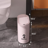 Bathroom Trash Can with Lid 2 Gallon Slim Motion Sensor Garbage Can Narrow Automatic Plastic