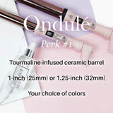 L'ANGE HAIR Ondulé 32 MM Ceramic Curling Wand | Professional Hot Tools Curling Iron 1.25 Inch | Salon Hair Styling Wands for Beach Waves | Best Hair Curler Wand for Frizz-Free, Lasting Curls