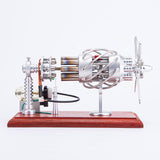 MechPuConToy Stirling Engine Model, 16 Cylinder Stirling Engine Model Swash Plate Glass Hot Cylinder Engine Model Kit