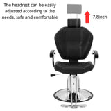 Winado Heavy Duty Reclining Barber Chair for Barber Shop, Styling Salon Chair with Headrest and Footrest, 360 Degree Swivel, Height Adjustable, Fit Hair Stylist Women Men, Black