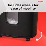 Staples 15-Sheet Cross Cut Paper Shredder for Home Office, P-4 Security, 20-Min Run Time, Shreds Paper