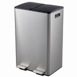 Aptliton Silver 16Gallon Dual Compartment Kitchen Trash Can & Recycling Bin