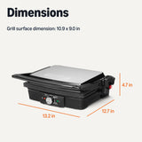 Amazon Basics Panini Press & Electric Indoor Grill with Adjustable Temperature Settings, Non-Stick Ceramic Plates, Black