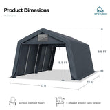 MFSTUDIO Portable Carport 13x22ft, Garage Car Tents Storage Sheds Canopy