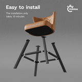 Ollega 26" Brown Swivel Counter Height Bar Stools Set of 6, 18.9" Wide Seat
