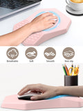 3-in-1 Ergonomic Keyboard Stand with Wrist Rest & Mouse Pad Set, Pink