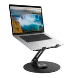 Swivel Laptop Stand for Desk, Adjustable Height Aluminum Computer Stand with 360 Rotating Base