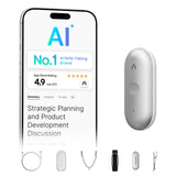 Plaud NotePin S Wearable AI Voice Recorder, Transcribe & Summarize, Silver