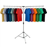 exilot Foldable Portable Space Saving Clothes Drying Rack, Heavy Duty Stainless Steel Laundry Drying Racks, Adjustable High Capacity Garment Rack, with Windproof Hooks.