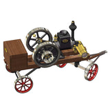 MechPuConToy Hit and Miss Engine Kit That Runs, HM-01 7cc 4-Stroke Horizontal Stationary Engine Model with High/Low Speed Gear Lever (KIT Version/Black)