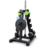 YOLEO 5-Tier A-Frame Dumbbell Rack Stand, Heavy-Duty 3-in-1 Weight Rack for Dumbbells, Barbells & Plates, 1100LBS Capacity, 19.5"x24.6"x30.7" (Rack Only)