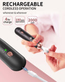 Professional Manicure Pedicure Kit, Cordless Electric Nail File Set, Rechargeable Pedicure Tools for feet, 5 Speeds Hand Foot Care Nail Drill for Thick Nail Toenail Cuticle Women Men Baby Pets