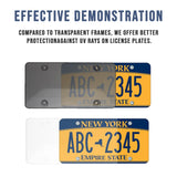 2 Pack Transparent License Plate Shield UV Protective Trim for Standard US Plates (12.2" x 6.3"), Gray