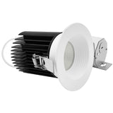 LUXRITE 4 Inch Recessed Light, Regressed Canless LED Spotlight, 5CCT 2700K-5000K, CRI90, 22W, 1700 Lumens High Output, 60º Wide Flood, Round White Baffled Trim, Dual Dimmable, IC & Wet Rated (4 Pack)