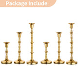 Nuptio Gold Candle Holders for Candlestick: Set of 6 Tall Taper Candle Stick Holders for Fall Thanksgiving Christmas Living Room Fireplace Dinner Table Cafe Table Decor
