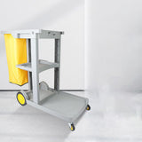This Janitor-Housekeeping Cart on Wheels Commercial Cleaning Cart Janitorial Cart Heavy Duty Cleaning Utility Service Cart for Catering Mall Hotel Office,Gray